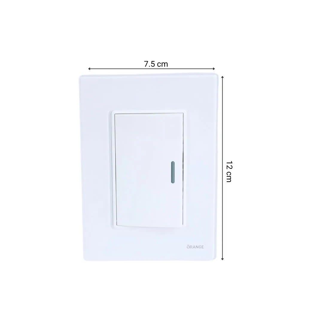 PLACA ARMADA CONMUTADOR SIMPLE VITRO BLANCO ORANGE7