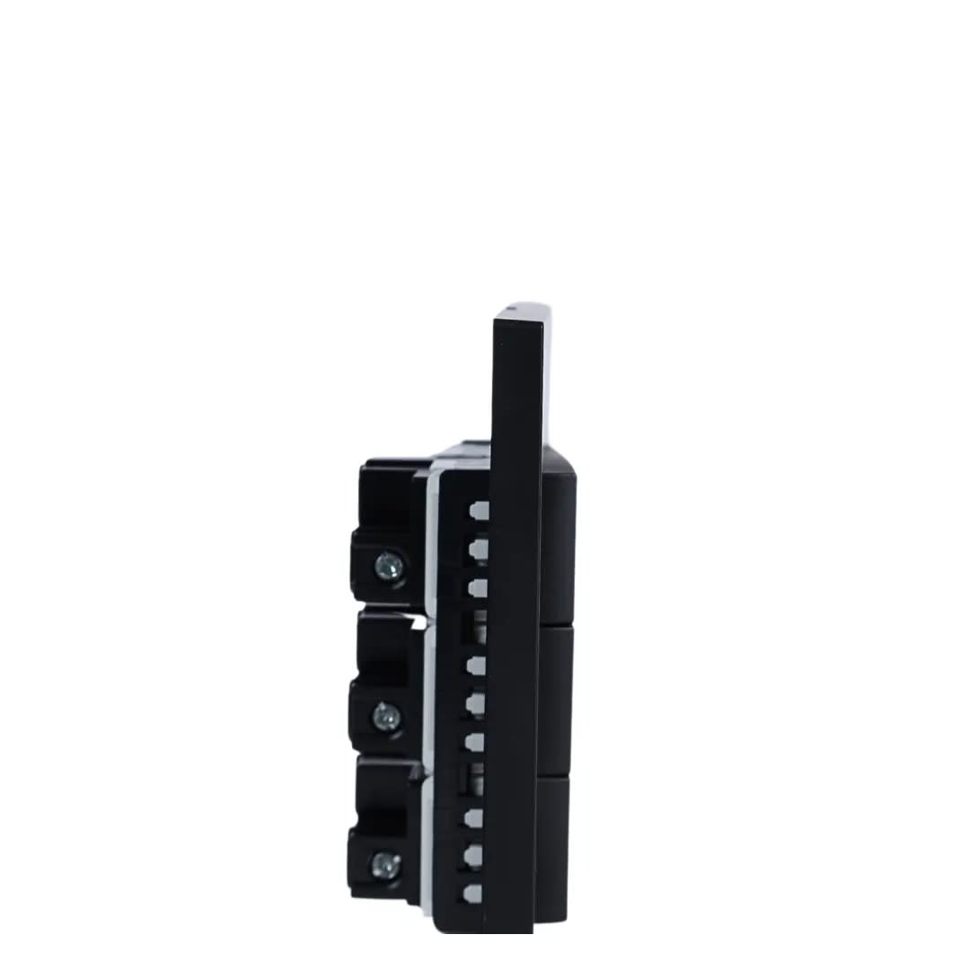 PLACA ARMADA INTERRUPTOR TRIPLE MATTE NEGRO ORANGE6