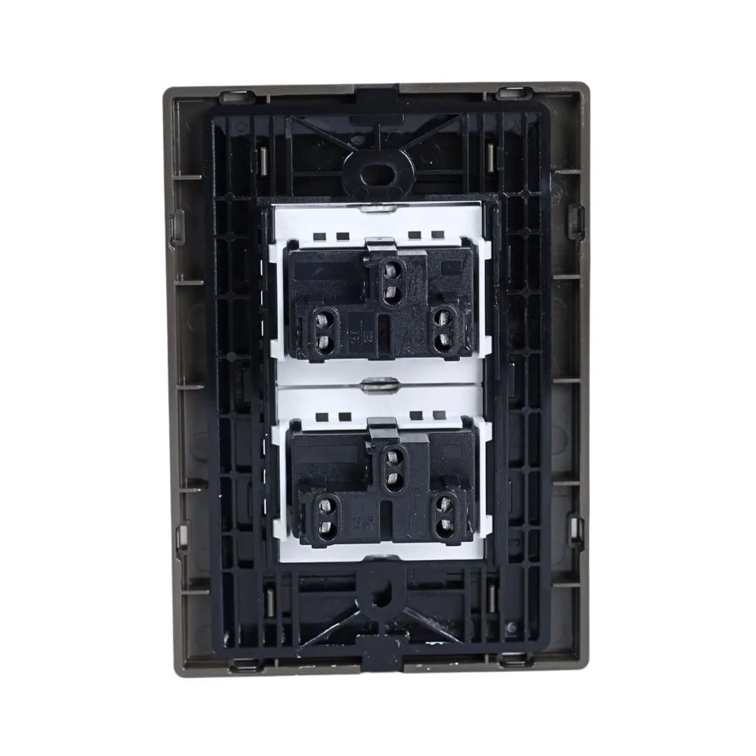 PLACA ARMADA CONMUTADOR DOBLE ACERO INOXIDABLE ORANGE3