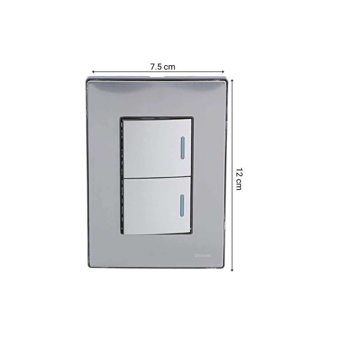 PLACA ARMADA CONMUTADOR DOBLE ACERO INOXIDABLE ORANGE6