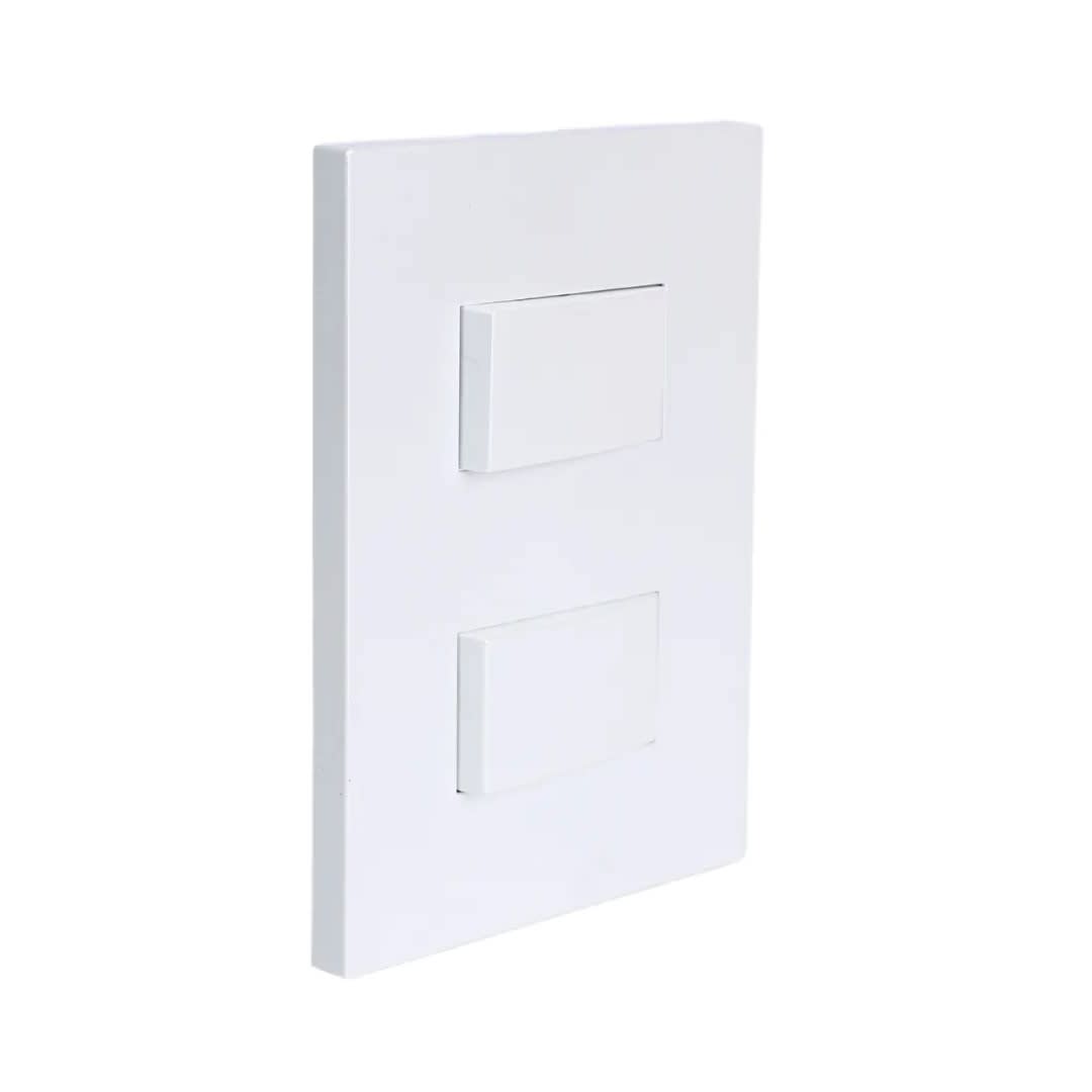 PLACA ARMADA CONMUTADOR DOBLE MATTE BLANCO ORANGE1