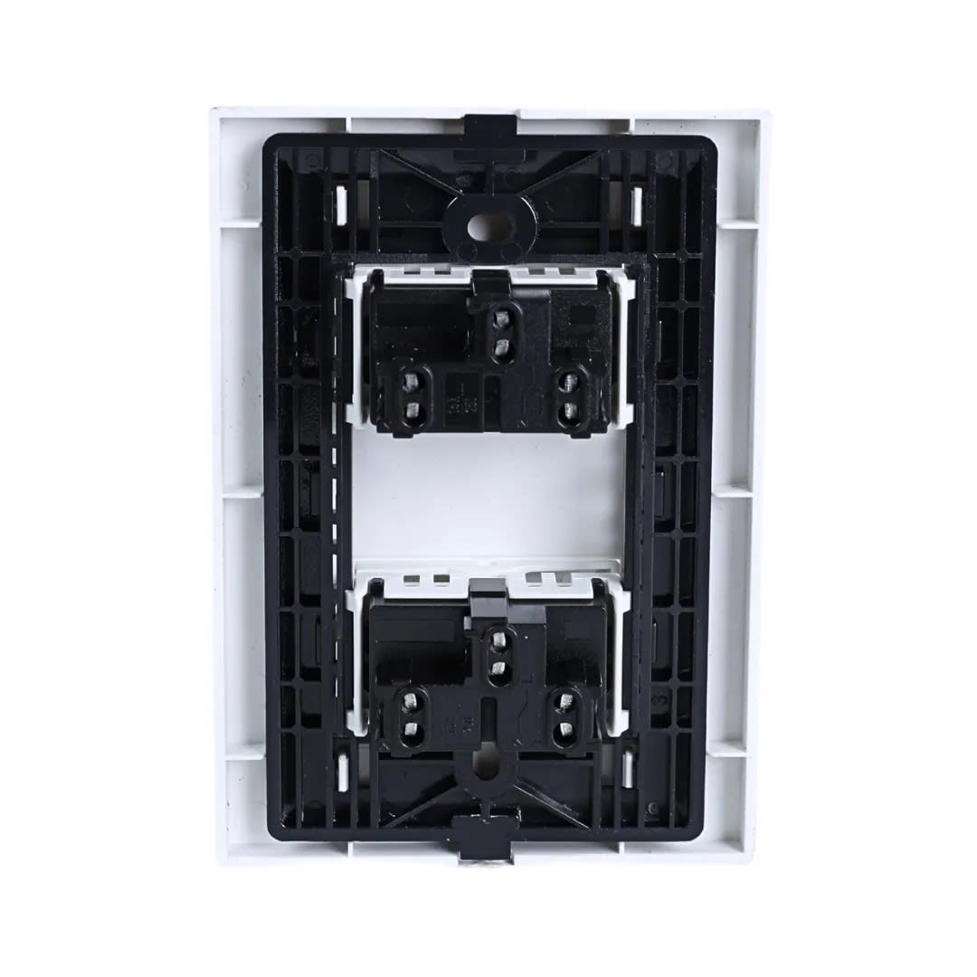 PLACA ARMADA CONMUTADOR DOBLE MATTE BLANCO ORANGE2