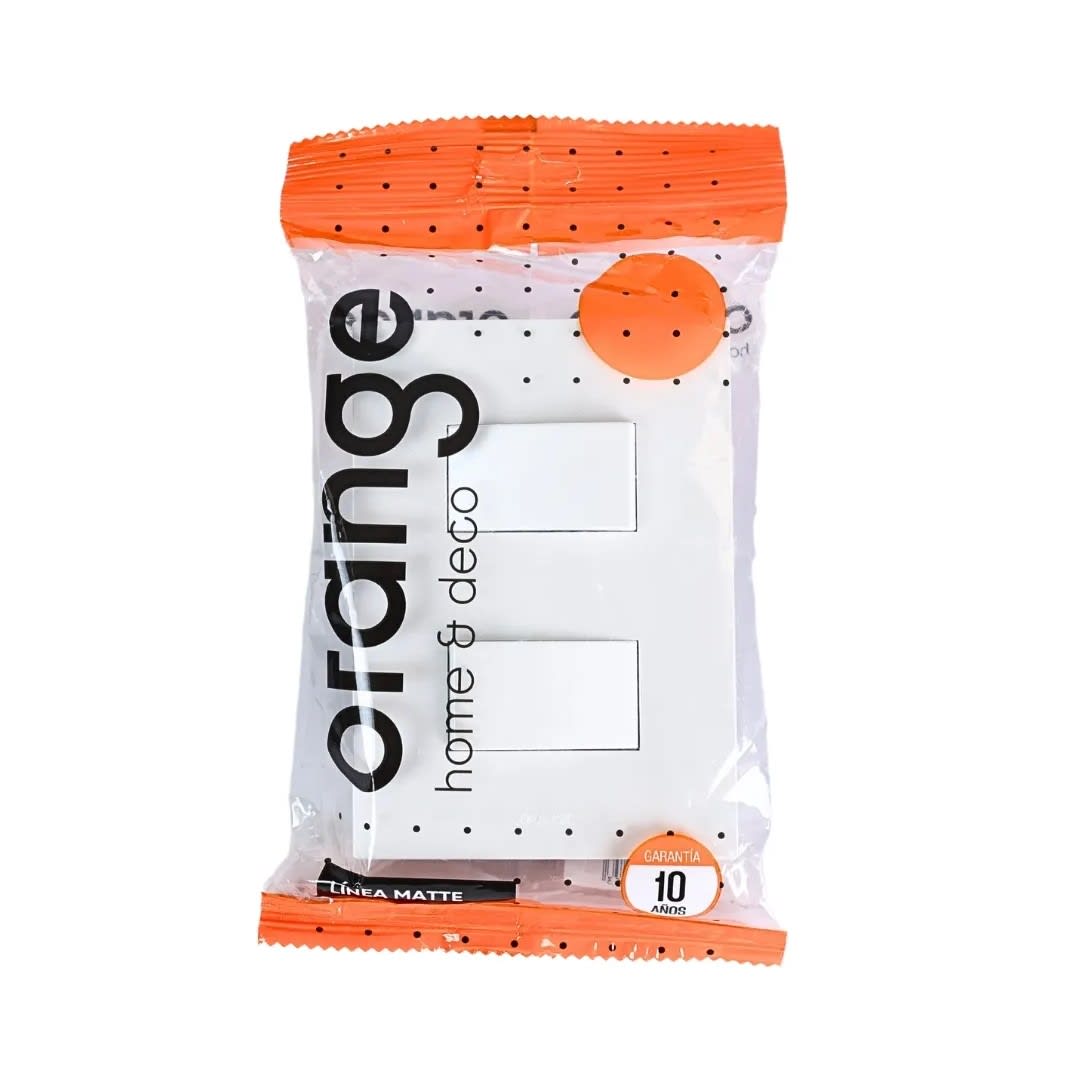 PLACA ARMADA CONMUTADOR DOBLE MATTE BLANCO ORANGE5