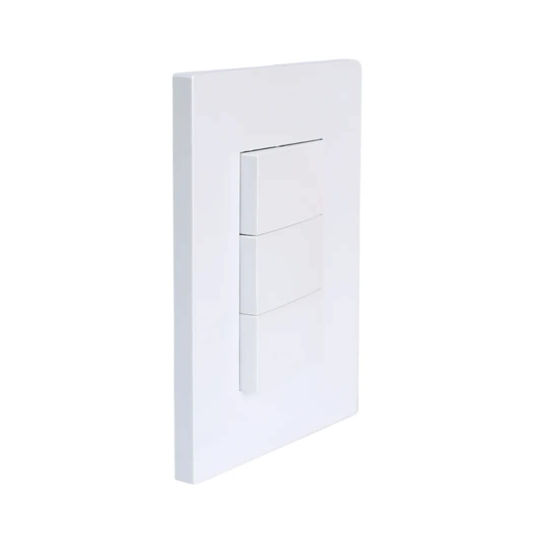 PLACA ARMADA INTERRUPTOR TRIPLE MATTE BLANCO ORANGE1