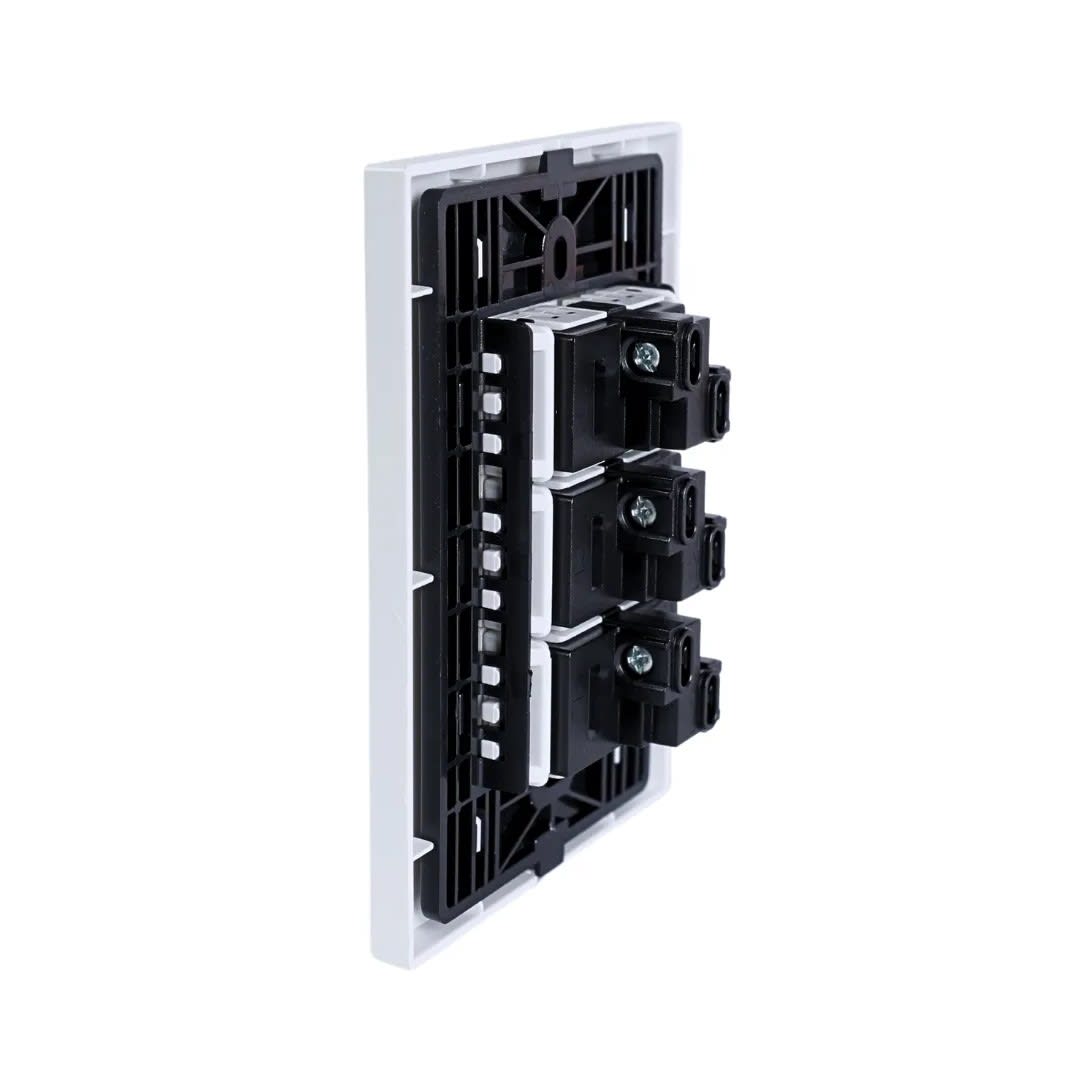 PLACA ARMADA INTERRUPTOR TRIPLE MATTE BLANCO ORANGE3