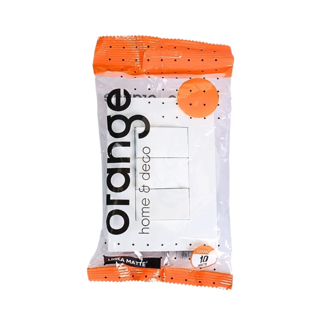 PLACA ARMADA INTERRUPTOR TRIPLE MATTE BLANCO ORANGE4