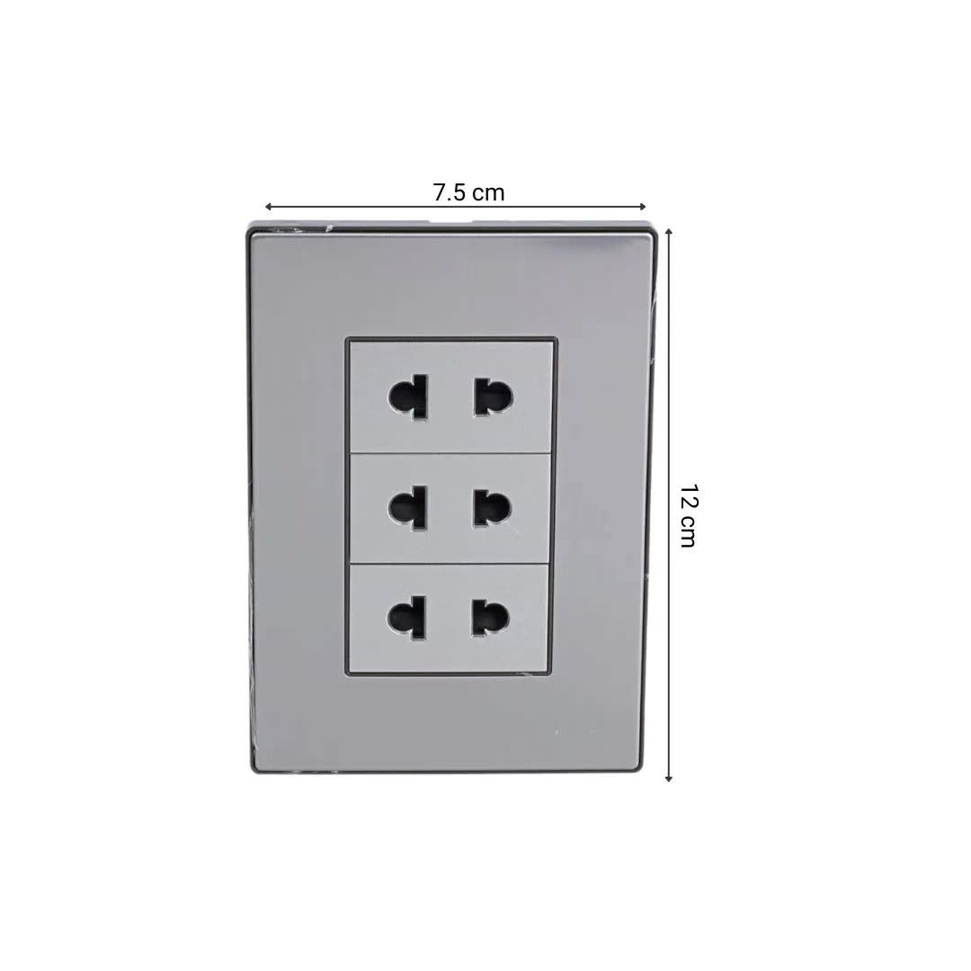 PLACA ARMADA TOMACORRIENTE TRIPLE UNIVERSAL ACERO INOXIDABLE ORANGE6