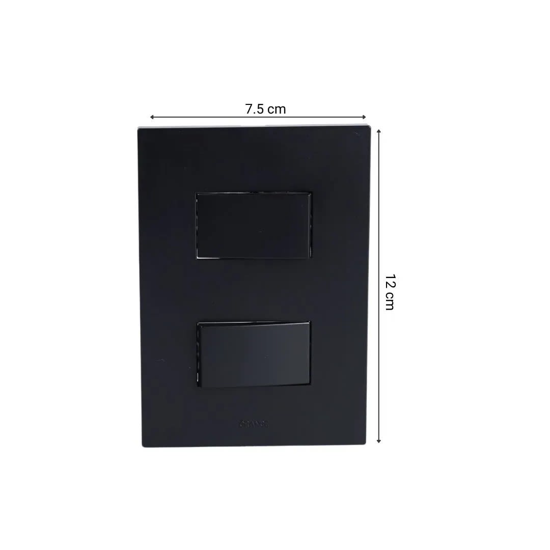 PLACA ARMADA CONMUTADOR DOBLE MATTE NEGRO ORANGE4