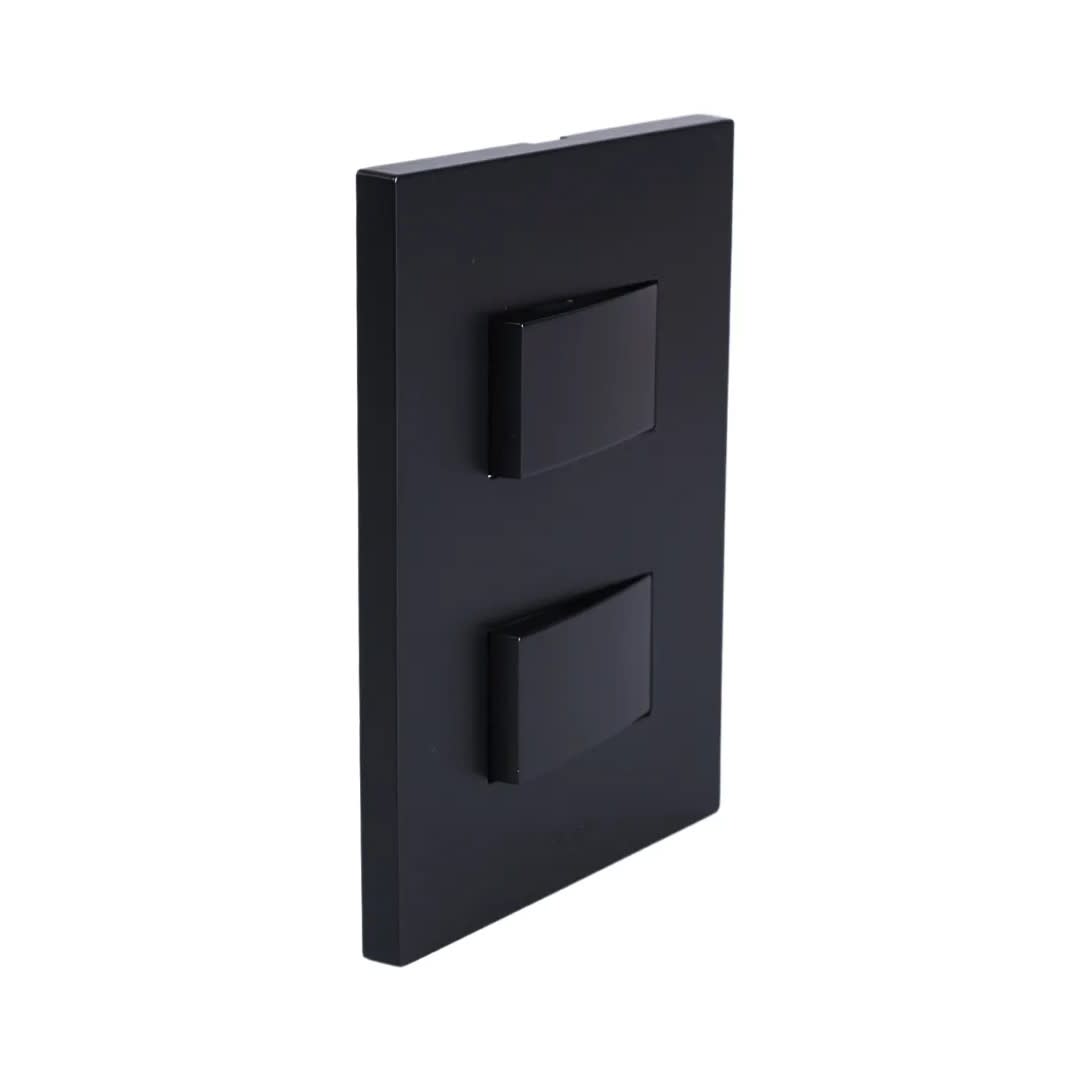 PLACA ARMADA CONMUTADOR DOBLE MATTE NEGRO ORANGE5