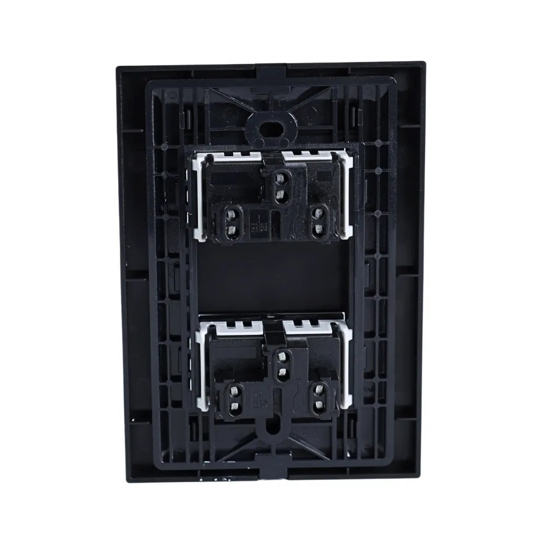 PLACA ARMADA CONMUTADOR DOBLE MATTE NEGRO ORANGE6