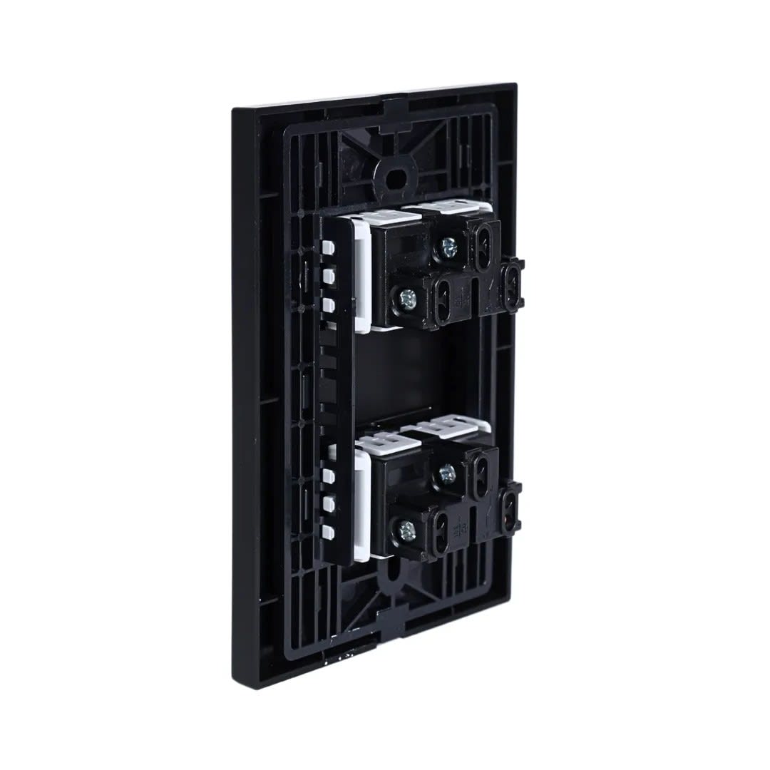 PLACA ARMADA CONMUTADOR DOBLE MATTE NEGRO ORANGE7