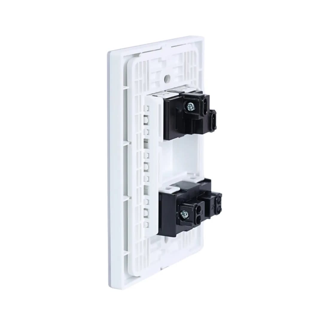 PLACA ARMADA INTERRUPTOR + TOMACORRIENTE VITRO BLANCO ORANGE3