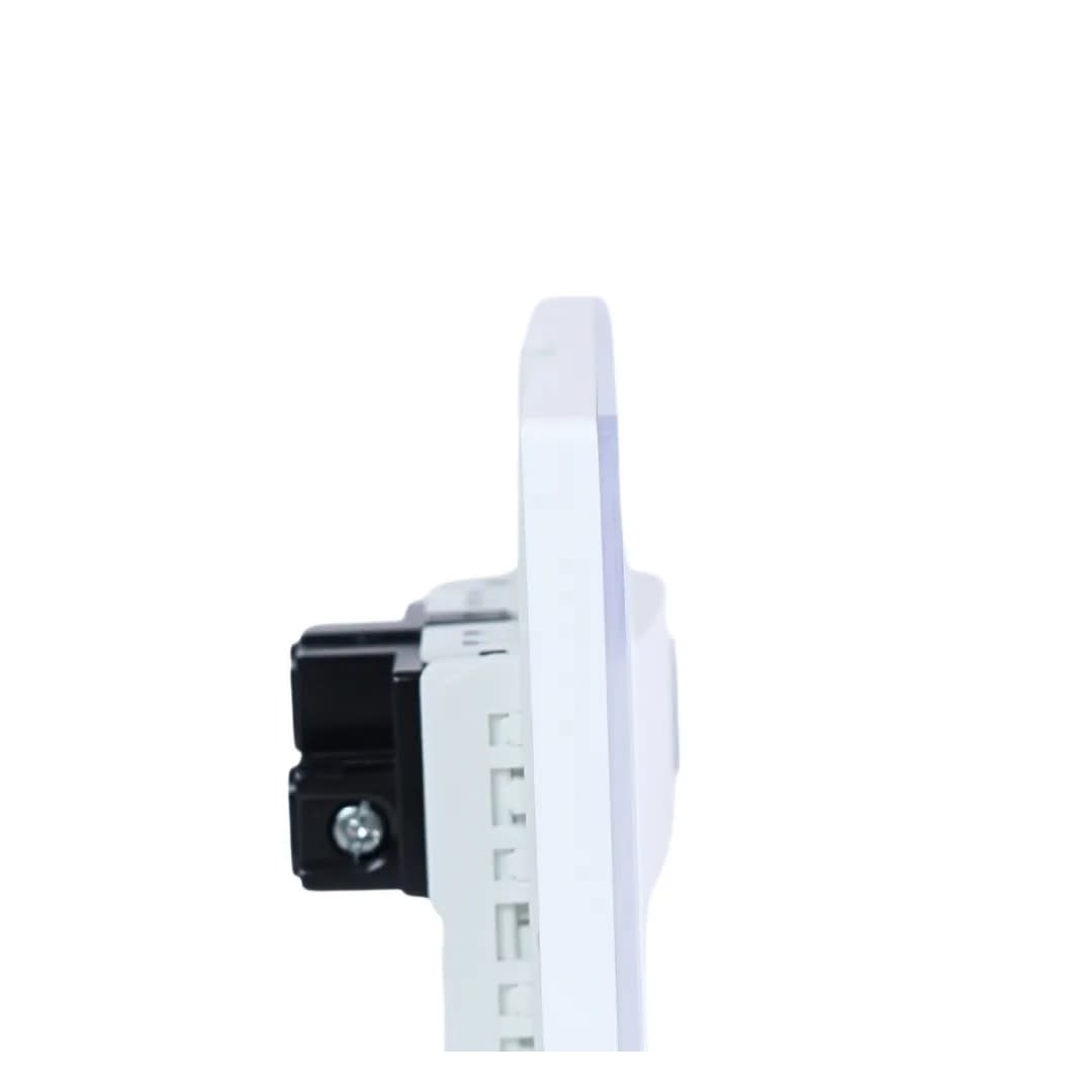 PLACA ARMADA INTERRUPTOR + TOMACORRIENTE VITRO BLANCO ORANGE5