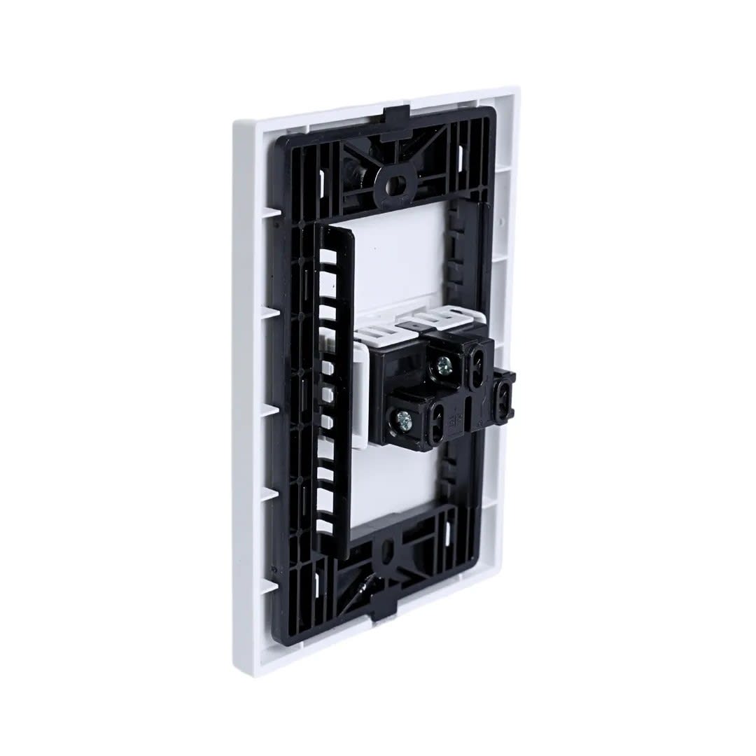 PLACA ARMADA CONMUTADOR SIMPLE MATTE BLANCO ORANGE3