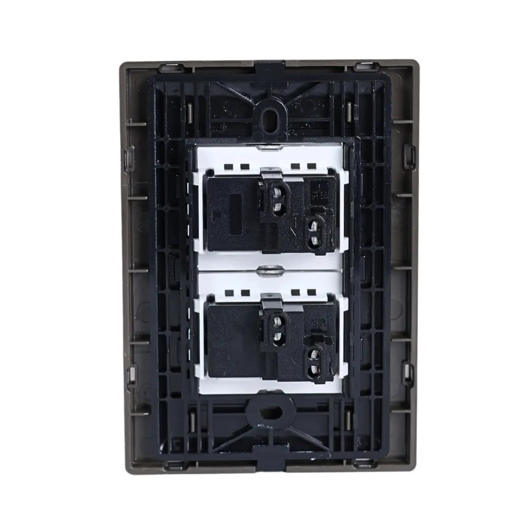 PLACA ARMADA INTERRUPTOR DOBLE ACERO INOXIDABLE ORANGE1