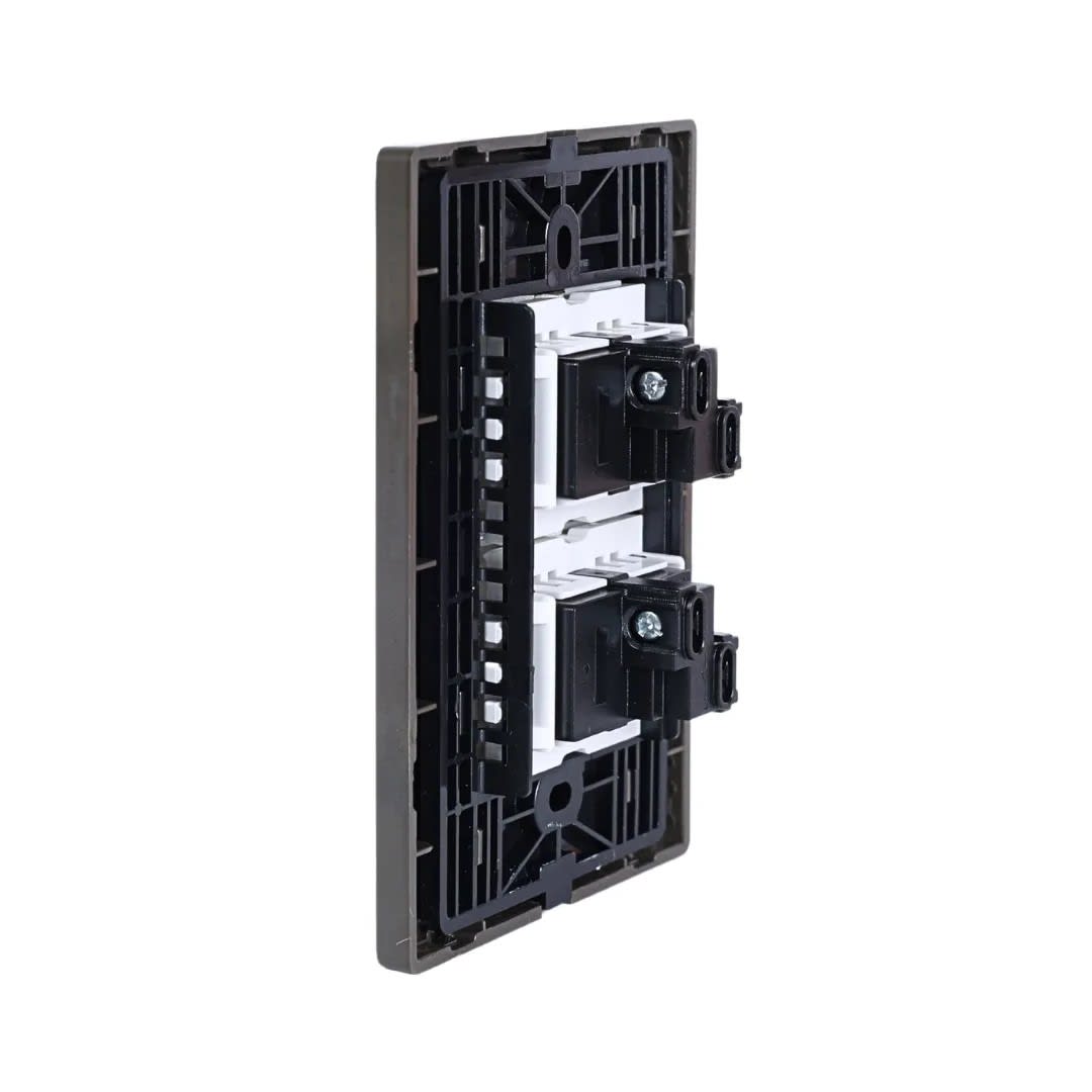 PLACA ARMADA INTERRUPTOR DOBLE ACERO INOXIDABLE ORANGE2