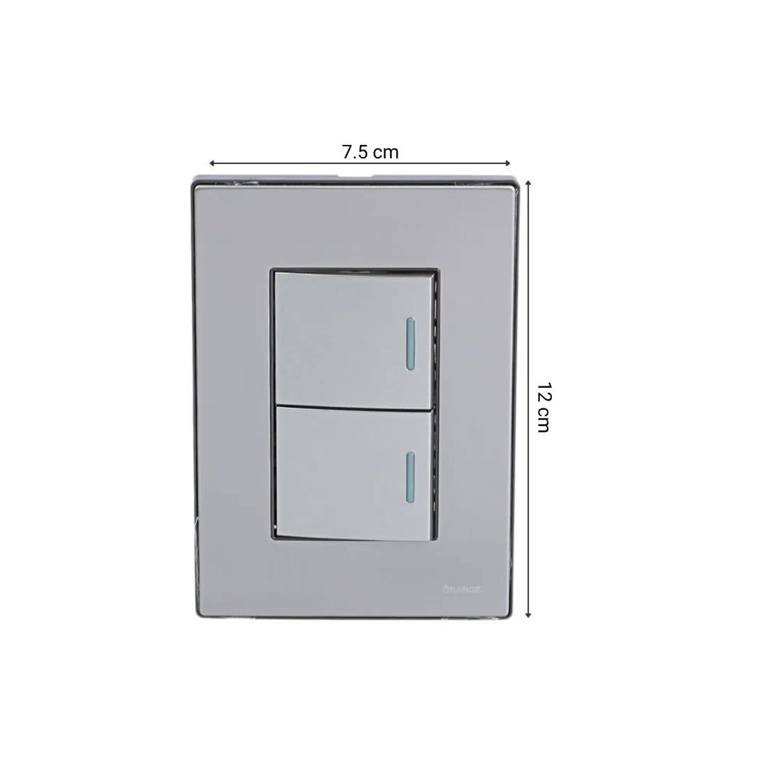PLACA ARMADA INTERRUPTOR DOBLE ACERO INOXIDABLE ORANGE5
