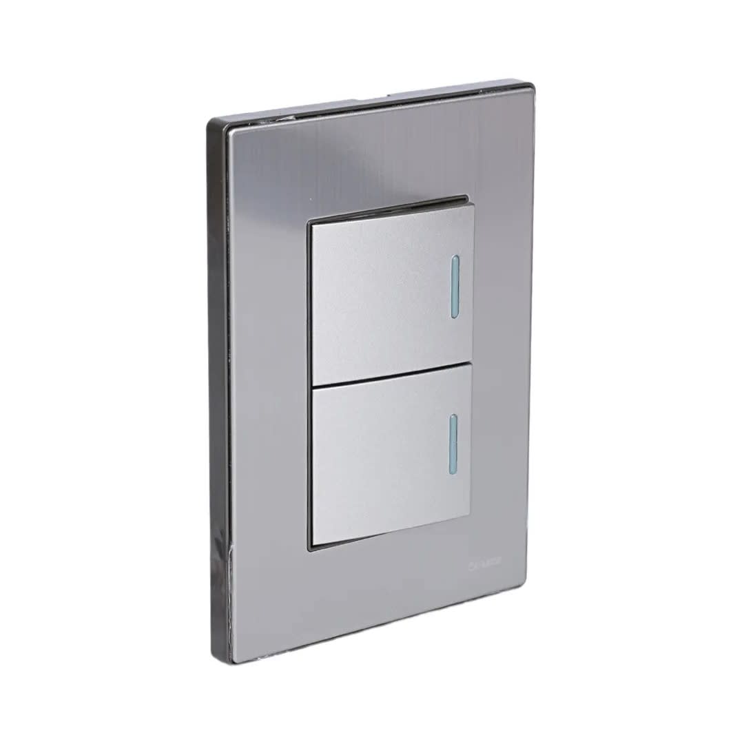 PLACA ARMADA INTERRUPTOR DOBLE ACERO INOXIDABLE ORANGE6