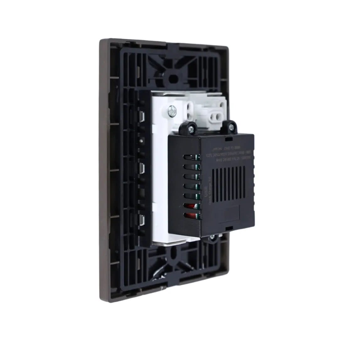 TOMACORRIENTE DOBLE UNIVERSAL INOX LT USB + C 20W ORANGE3