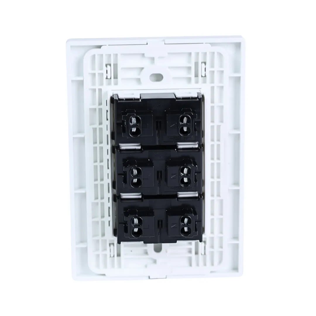 PLACA ARMADA TOMACORRIENTE TRIPLE UNIVERSAL VITRO BLANCO ORANGE2