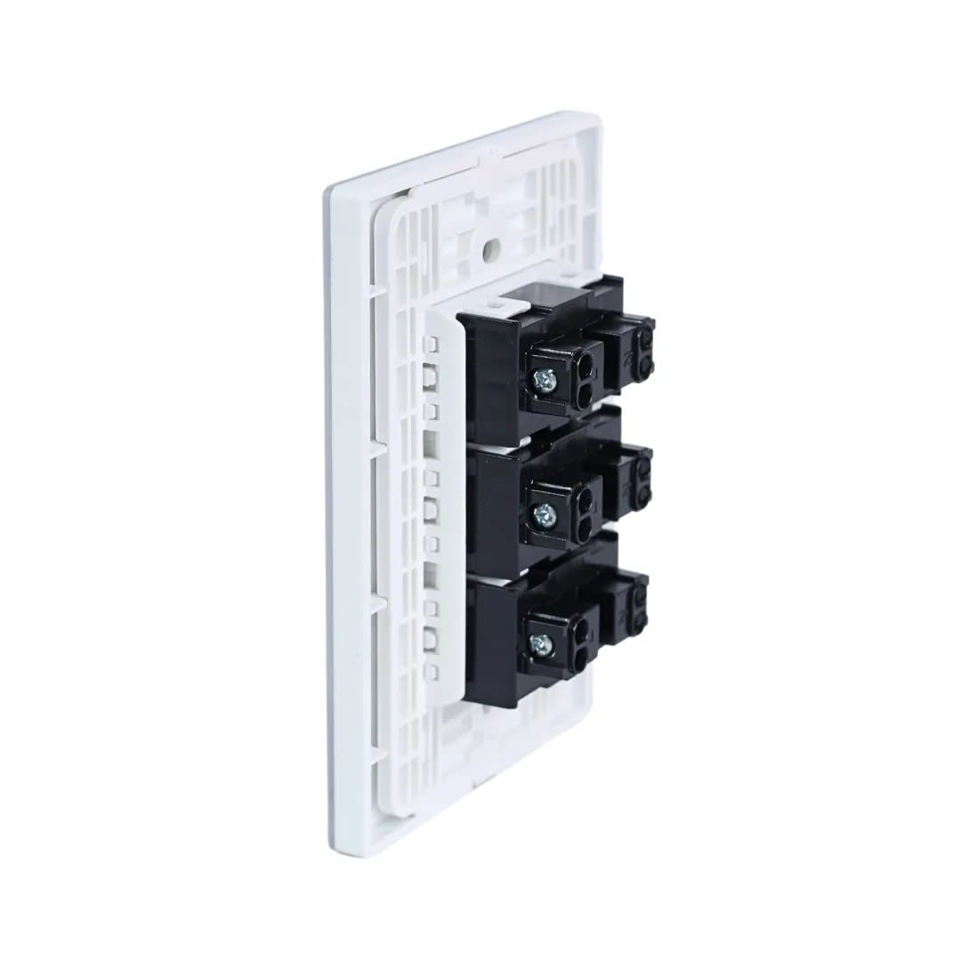 PLACA ARMADA TOMACORRIENTE TRIPLE UNIVERSAL VITRO BLANCO ORANGE3