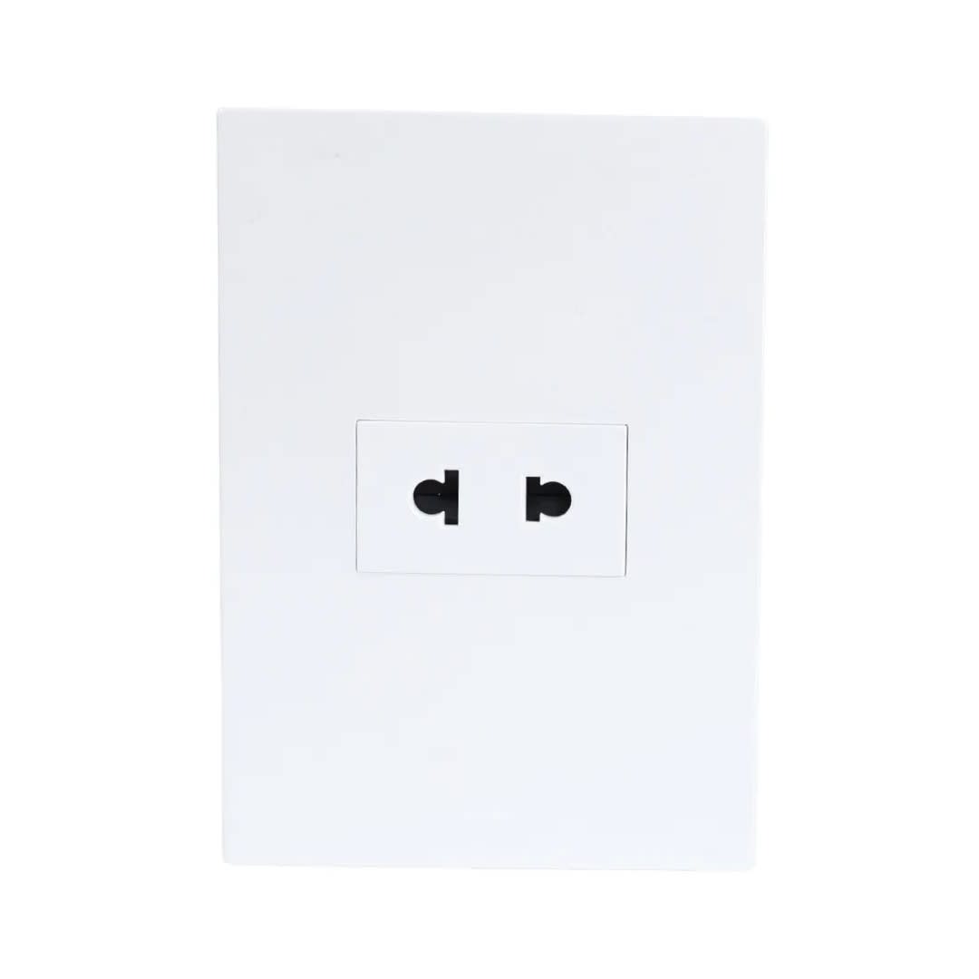 PLACA ARMADA TOMACORRIENTE SIMPLE UNIVERSAL MATTE BLANCO ORANGE5