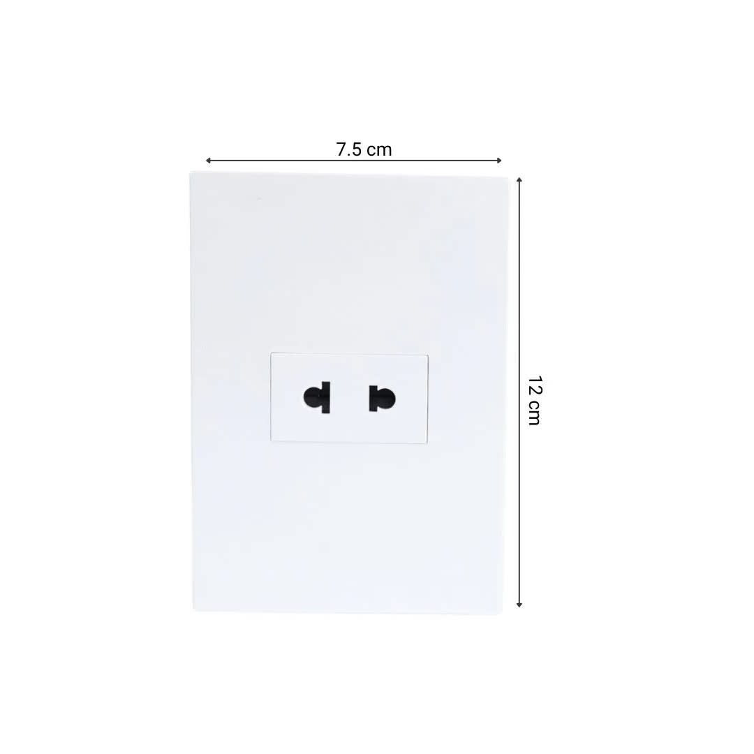 PLACA ARMADA TOMACORRIENTE SIMPLE UNIVERSAL MATTE BLANCO ORANGE7