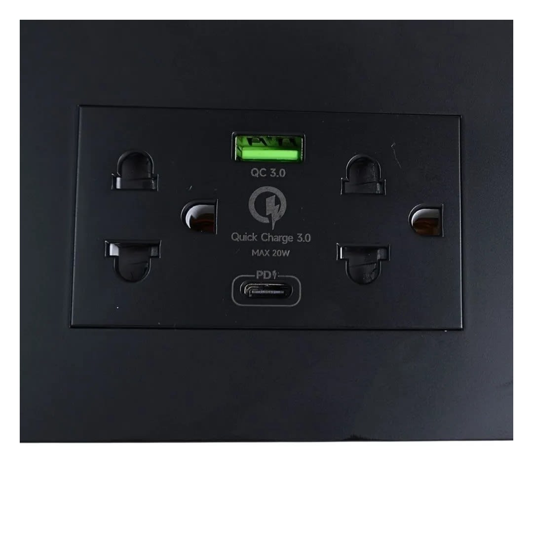 TOMACORRIENTE DOBLE UNIVERSAL MATTE CON USB Y TIPO C 15W ORANGE3