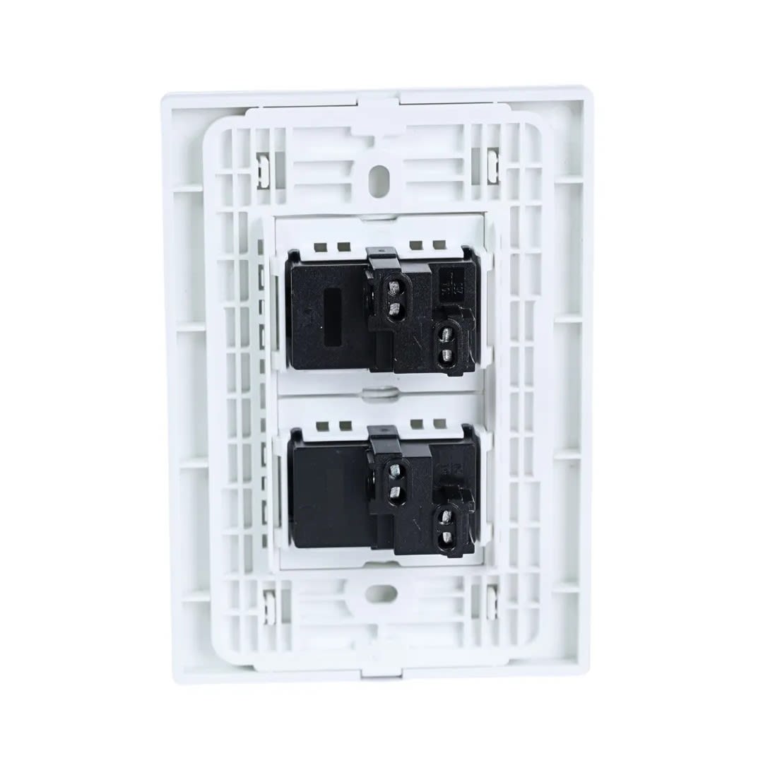 PLACA ARMADA INTERRUPTOR DOBLE VITRO BLANCO ORANGE1