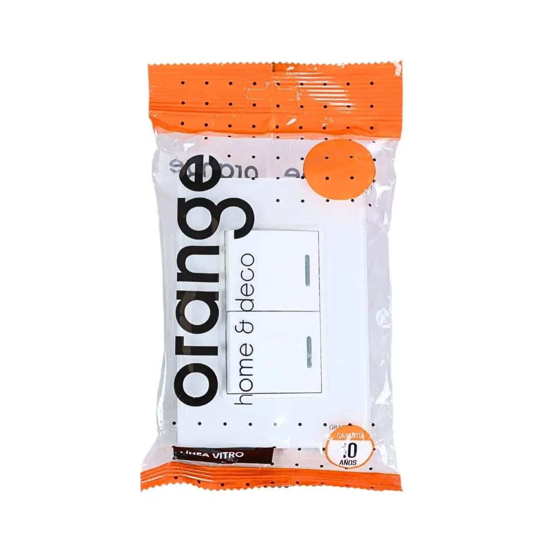 PLACA ARMADA INTERRUPTOR DOBLE VITRO BLANCO ORANGE4