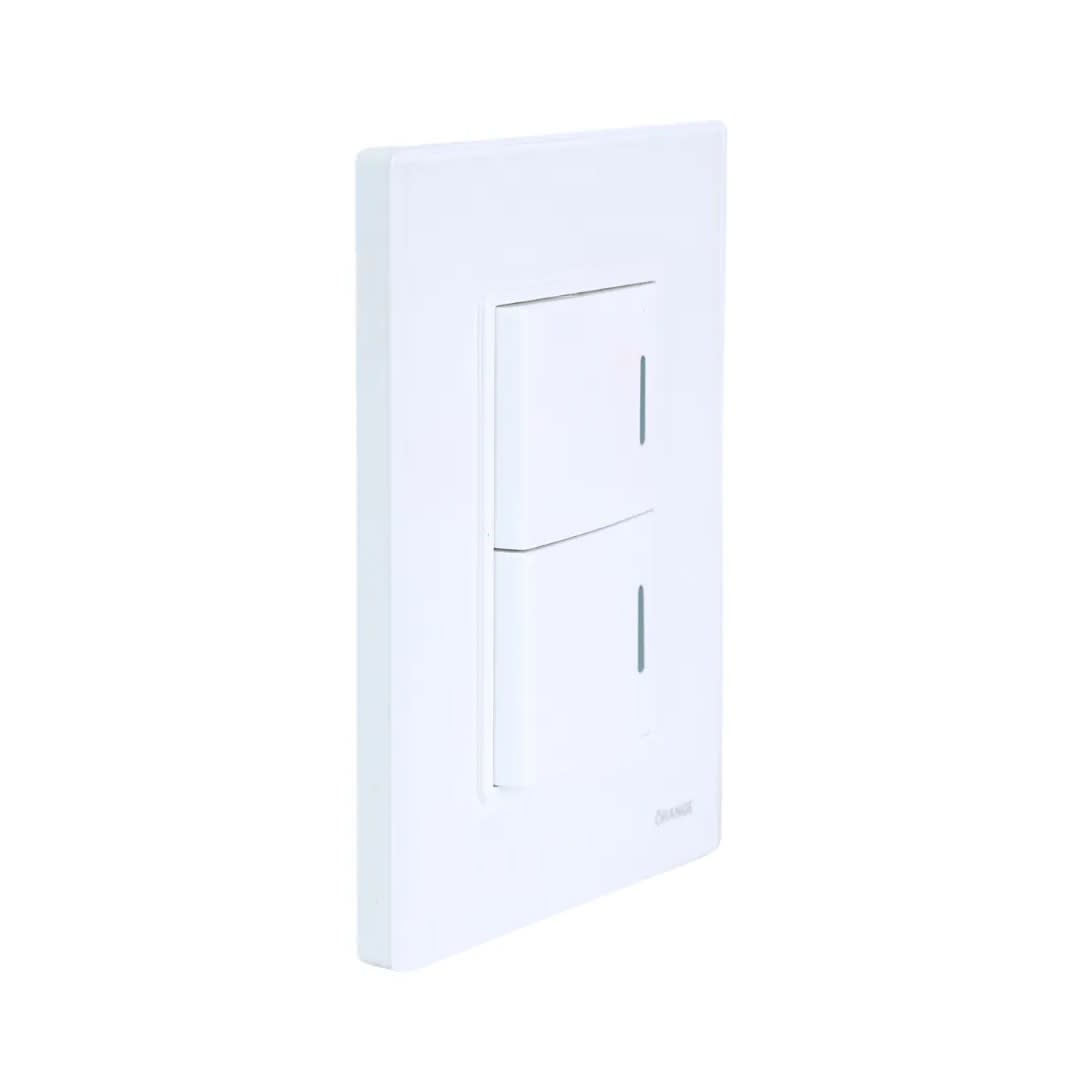PLACA ARMADA INTERRUPTOR DOBLE VITRO BLANCO ORANGE6