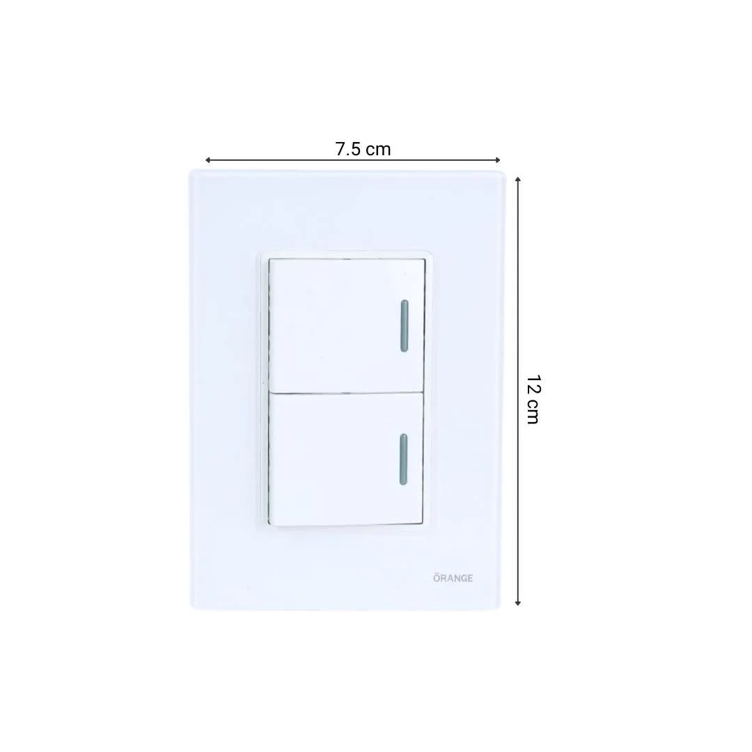 PLACA ARMADA INTERRUPTOR DOBLE VITRO BLANCO ORANGE7