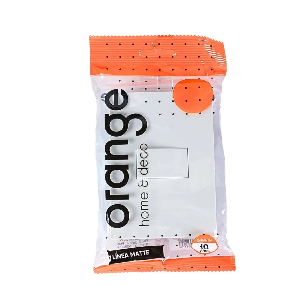 PLACA ARMADA INTERRUPTOR SIMPLE MATTE BLANCO ORANGE5