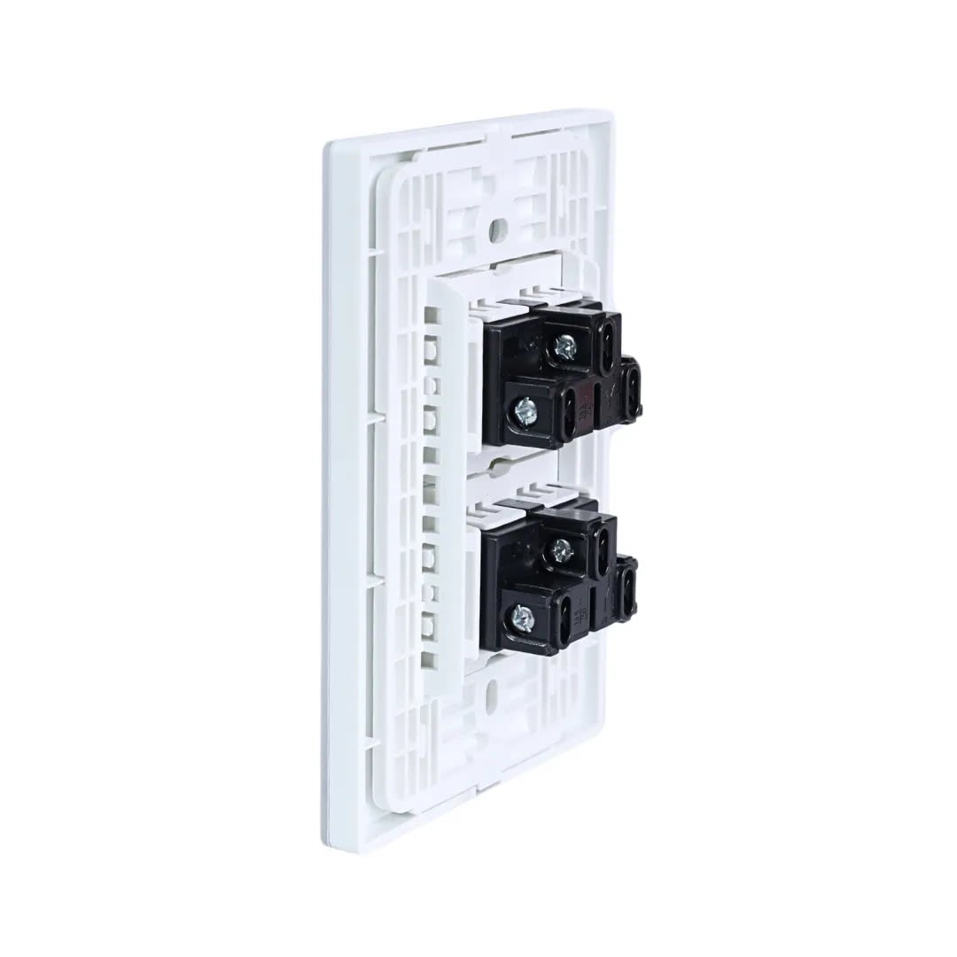 PLACA ARMADA CONMUTADOR DOBLE VITRO BLANCO ORANGE3