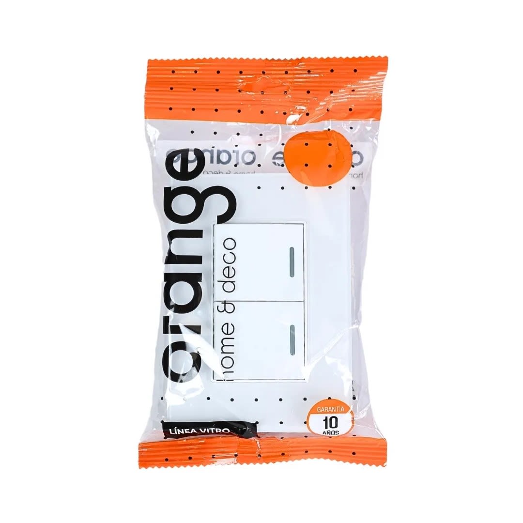 PLACA ARMADA CONMUTADOR DOBLE VITRO BLANCO ORANGE5