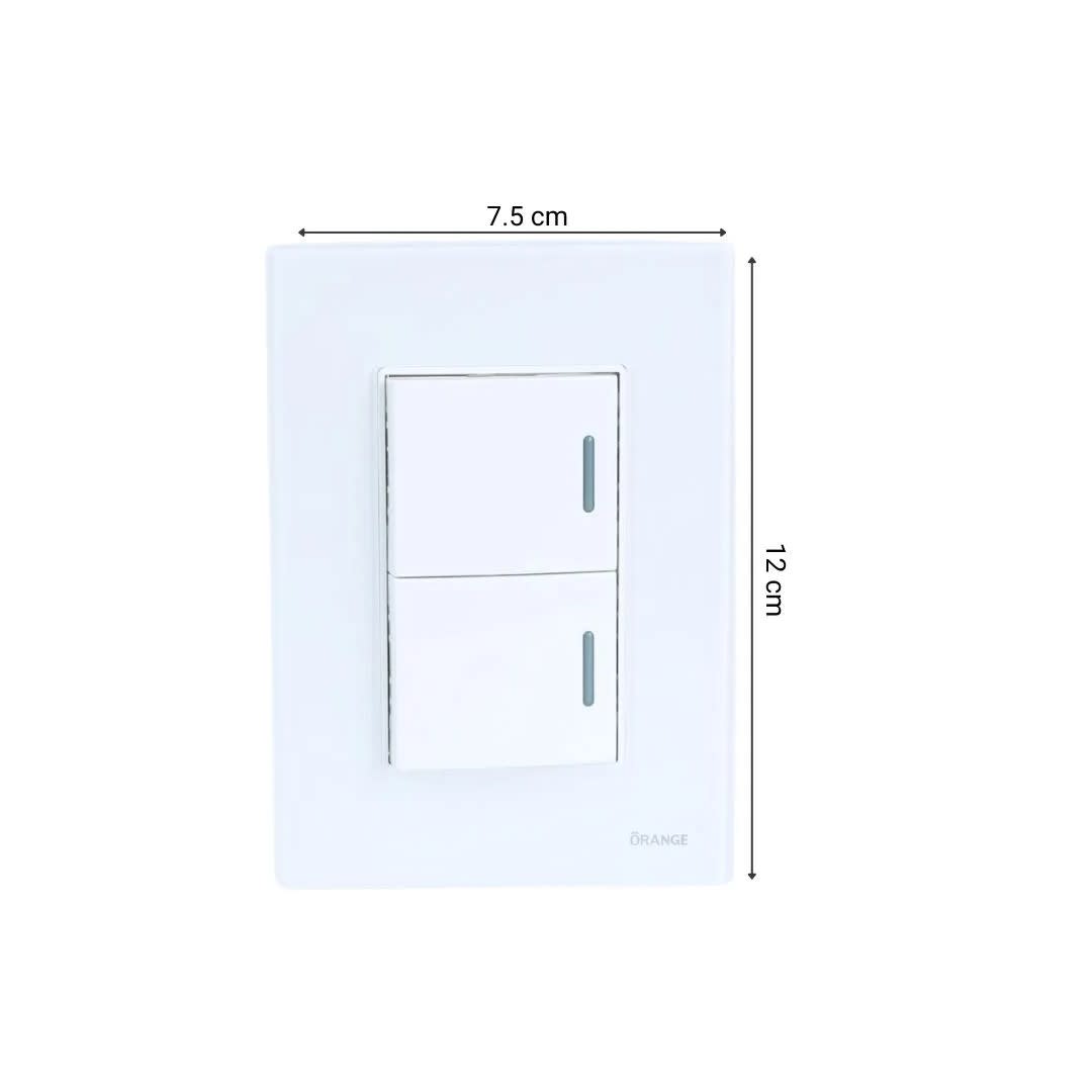 PLACA ARMADA CONMUTADOR DOBLE VITRO BLANCO ORANGE7