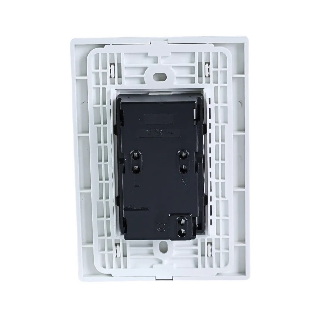 PLACA ARMADA TOMACORRIENTE DOBLE UNIVERSAL VITRO LT BLANCO ORANGE1