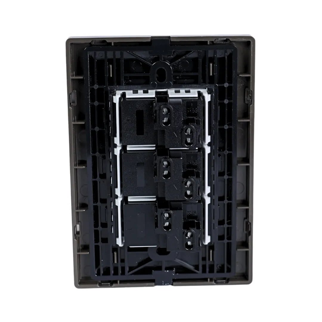 PLACA ARMADA INTERRUPTOR TRIPLE ACERO INOXIDABLE ORANGE1