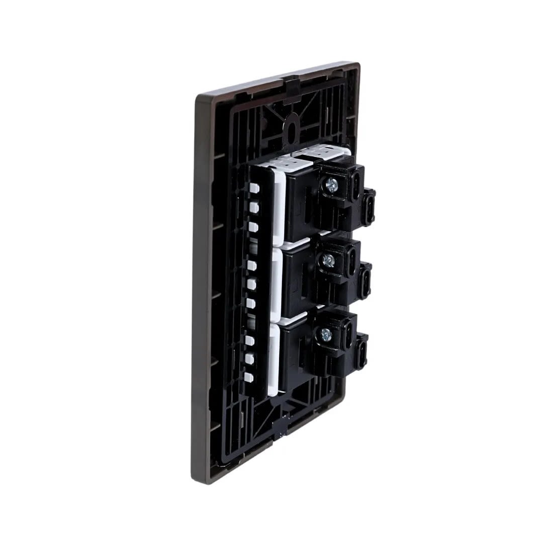 PLACA ARMADA INTERRUPTOR TRIPLE ACERO INOXIDABLE ORANGE2