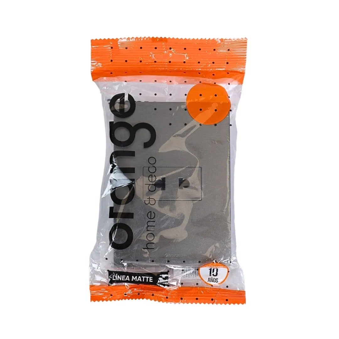 PLACA ARMADA TOMACORRIENTE SIMPLE UNIVERSAL MATTE TERRA ORANGE2