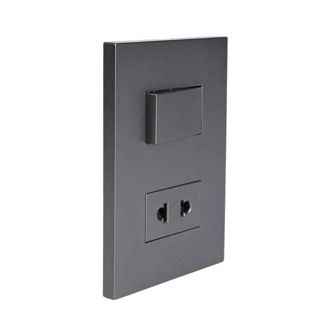 PLACA ARMADA INTERRUPTOR + TOMACORRIENTE MATTE TERRA ORANGE1