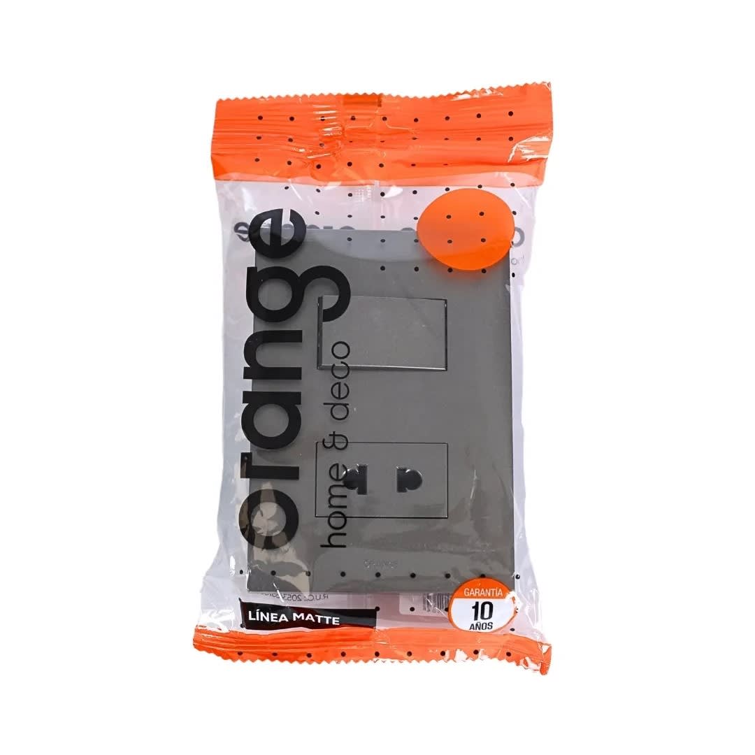 PLACA ARMADA INTERRUPTOR + TOMACORRIENTE MATTE TERRA ORANGE4