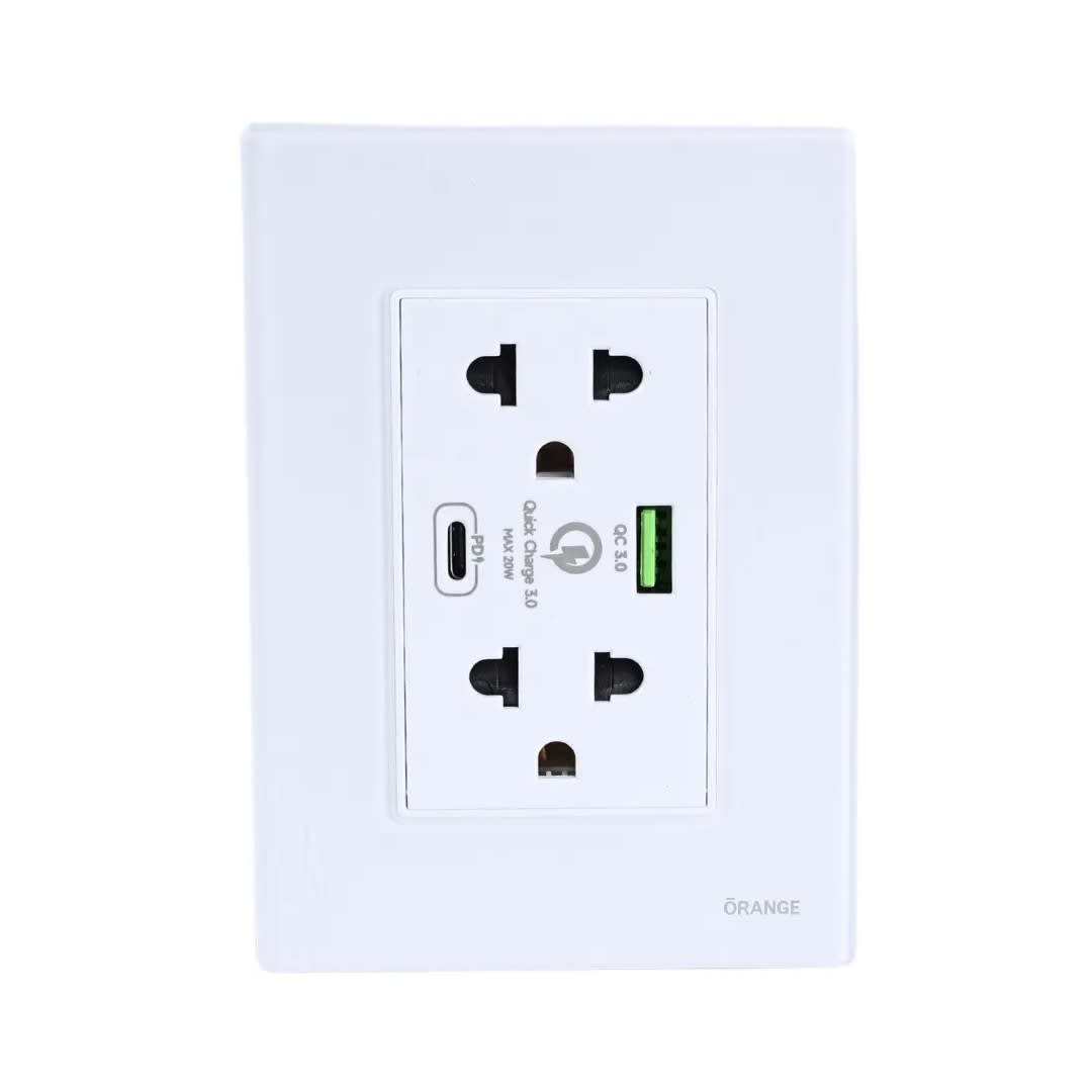 TOMACORRIENTE DOBLE UNIVERSAL VITRO LT USB + C 20W ORANGE4