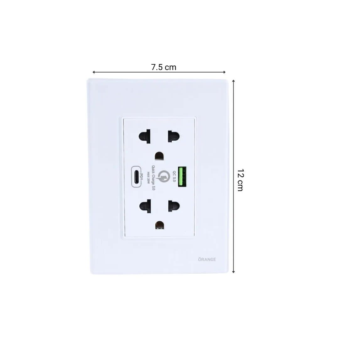 TOMACORRIENTE DOBLE UNIVERSAL VITRO LT USB + C 20W ORANGE6