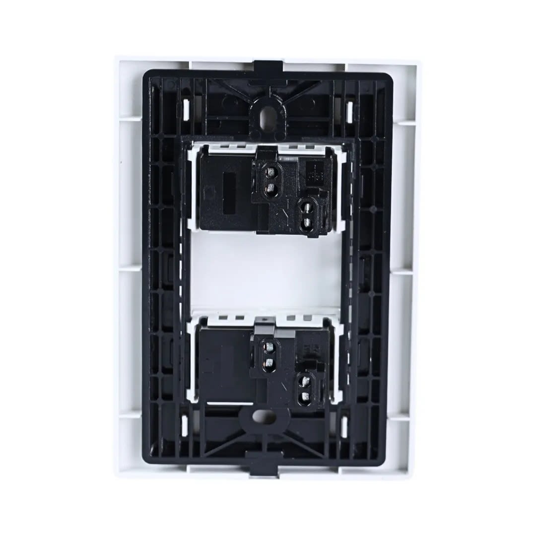 PLACA ARMADA INTERRUPTOR DOBLE MATTE BLANCO ORANGE1