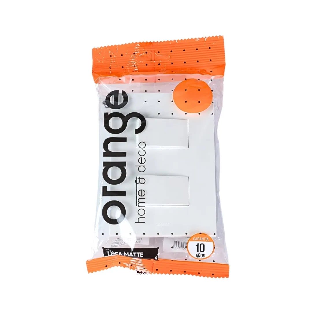 PLACA ARMADA INTERRUPTOR DOBLE MATTE BLANCO ORANGE4