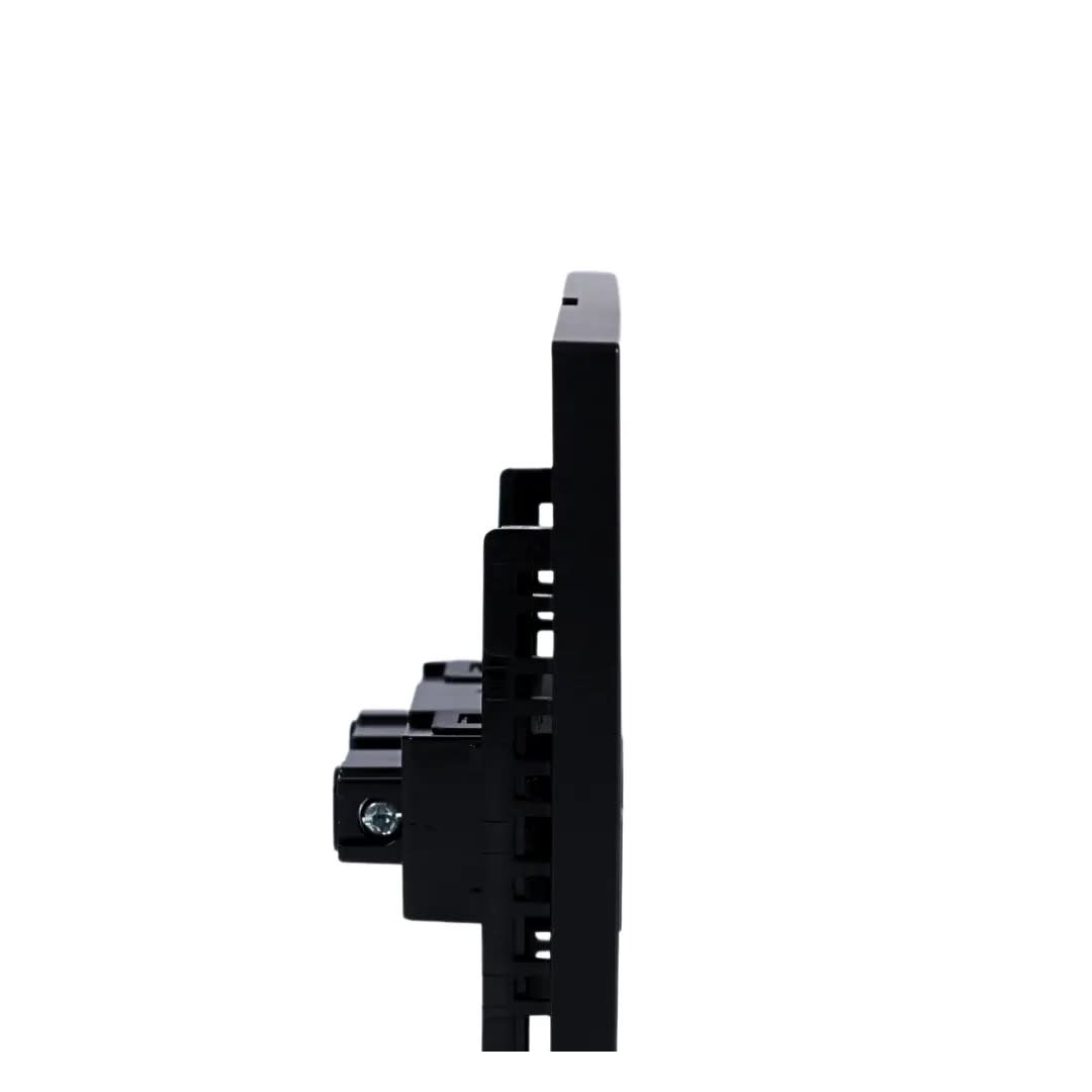 PLACA ARMADA TOMACORRIENTE SIMPLE UNIVERSAL MATTE NEGRO ORANGE5