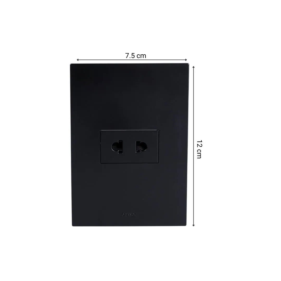 PLACA ARMADA TOMACORRIENTE SIMPLE UNIVERSAL MATTE NEGRO ORANGE6