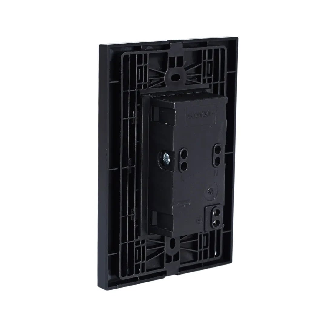 PLACA ARMADA TOMACORRIENTE DOBLE UNIVERSAL MATTE LT NEGRO ORANGE3