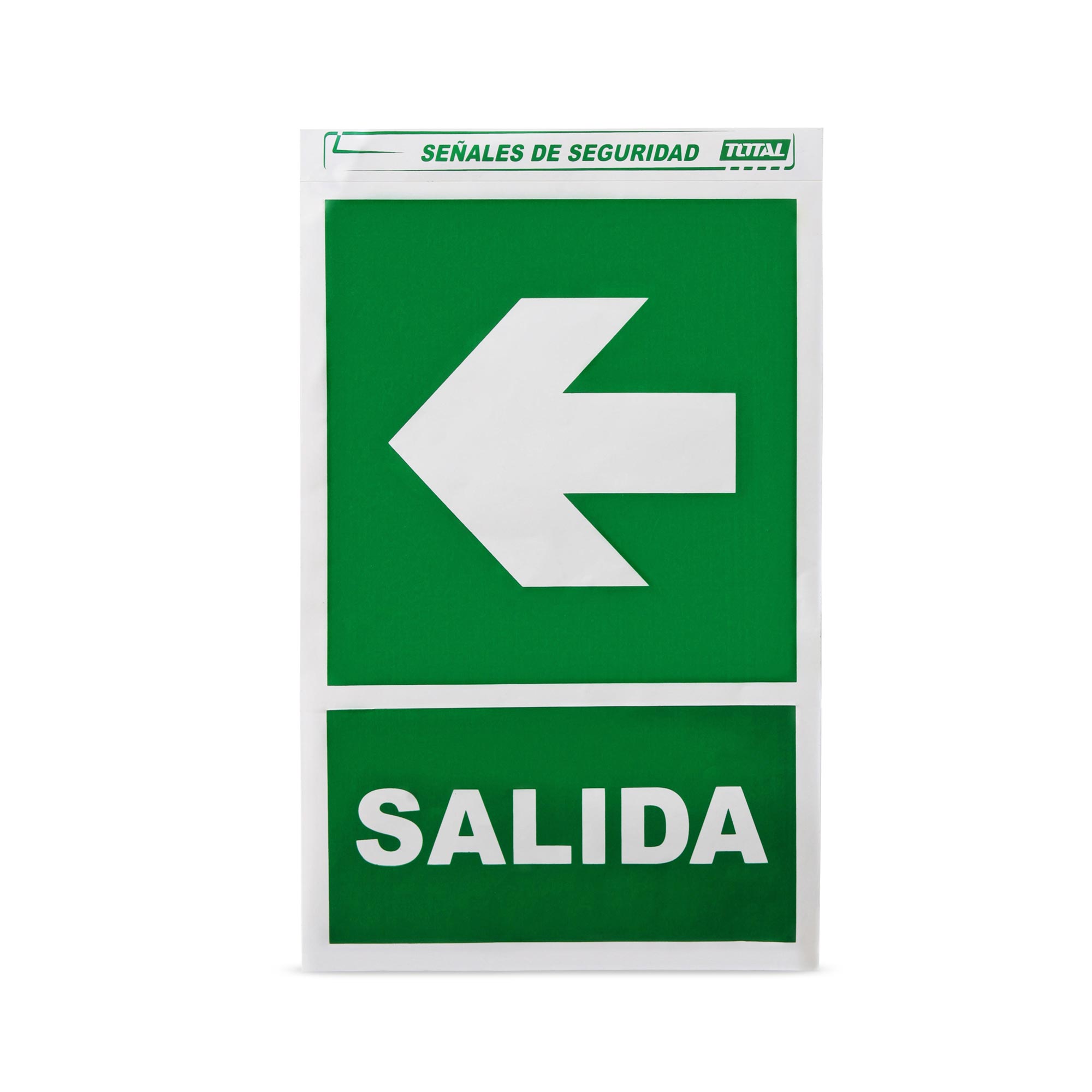 SEÑAL DE SALIDA IZQUIERDA CON BASE 20X30CM SM1